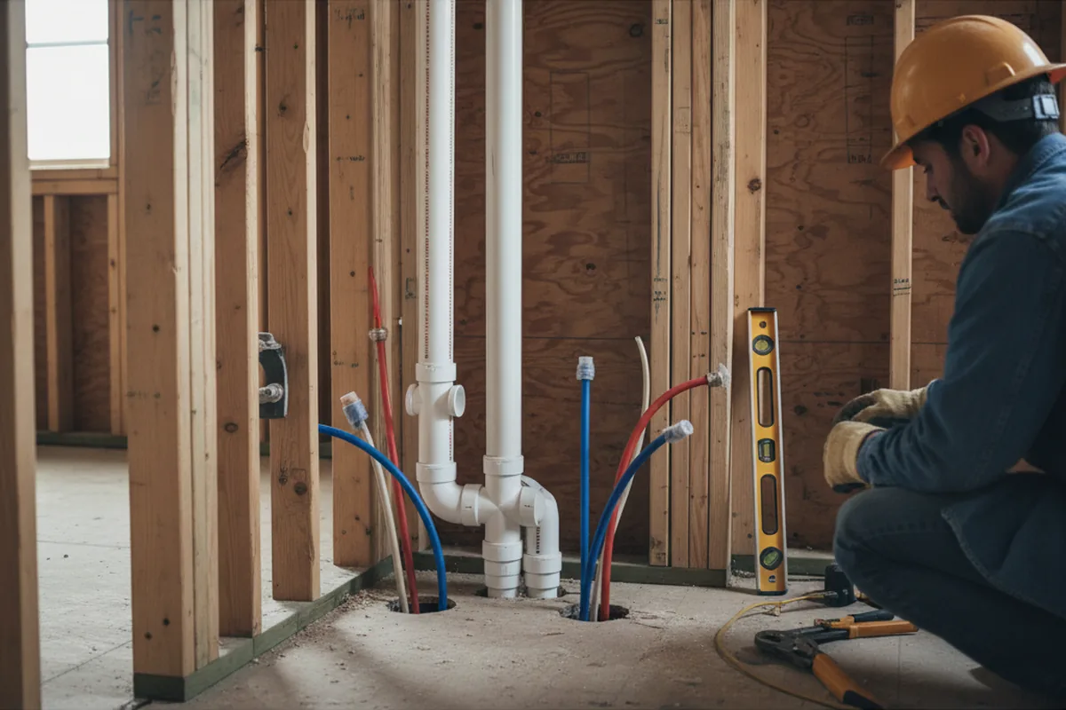 Drain and supply rough-in during Drain Cleaning in Anacortes